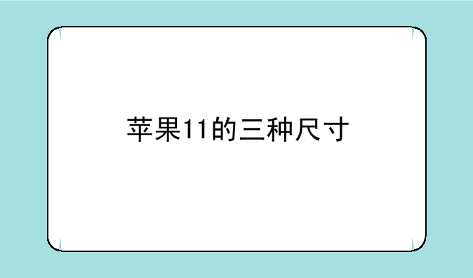 苹果11的三种尺寸