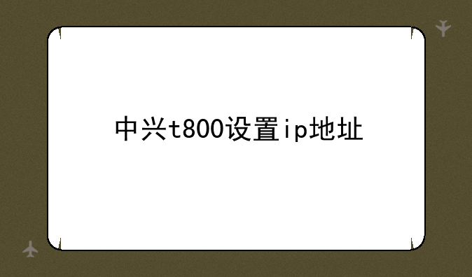 中兴t800设置ip地址