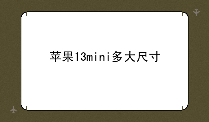 苹果13mini多大尺寸
