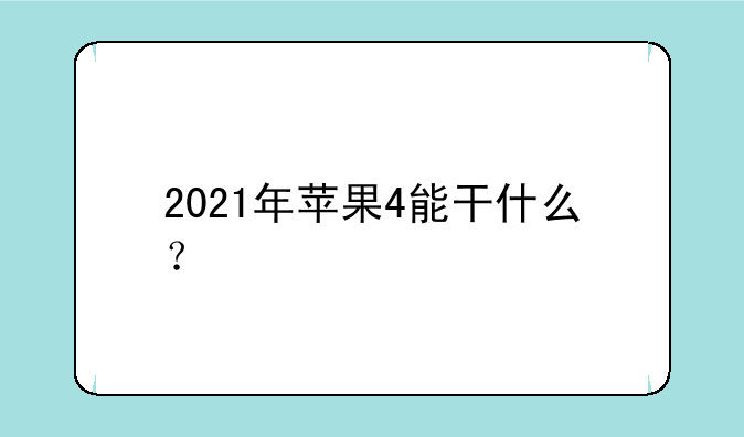 2021年苹果4能干什么？