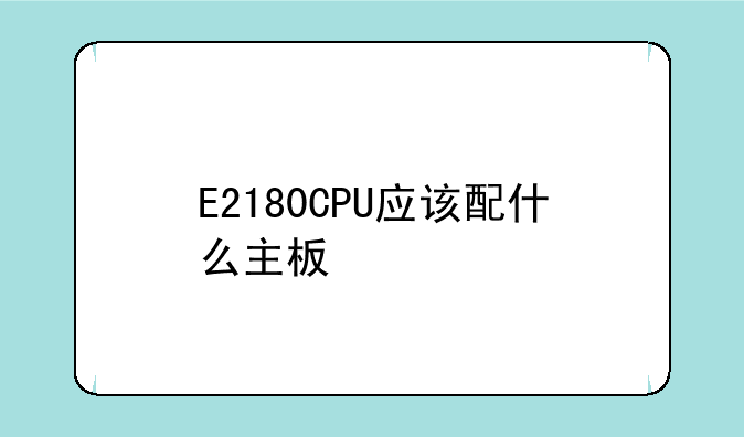 E2180CPU应该配什么主板