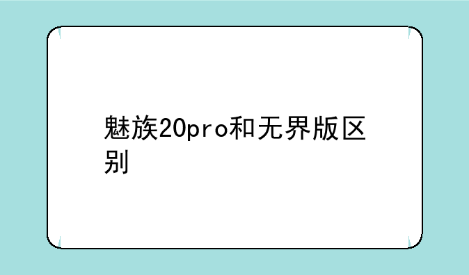 魅族20pro和无界版区别
