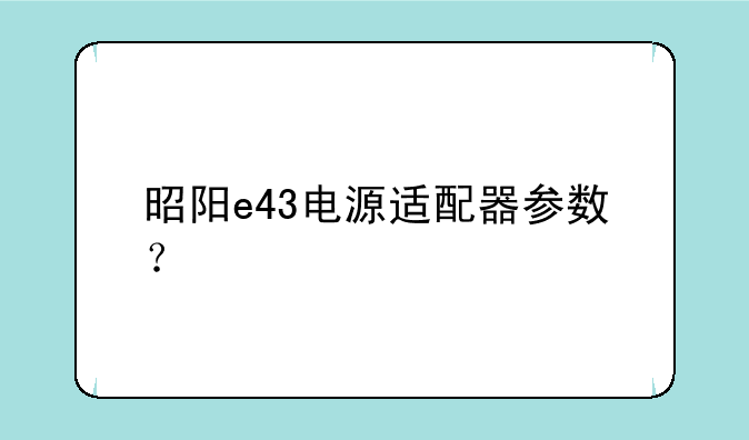 昭阳e43电源适配器参数？