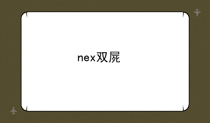 nex双屏版发布的时候多少钱