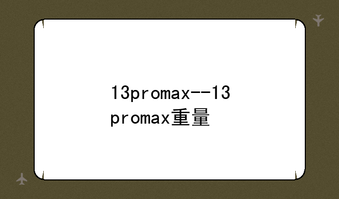 13promax--13promax重量