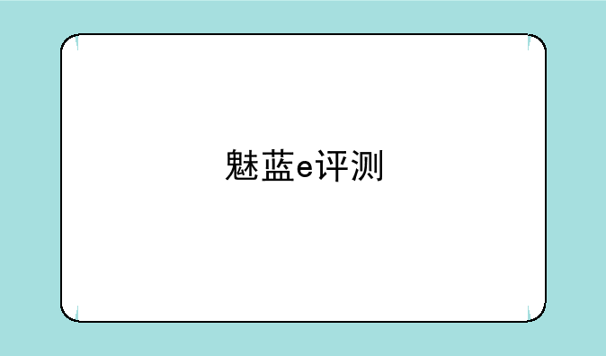 魅蓝e评测