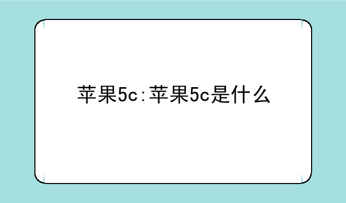 苹果5c:苹果5c是什么